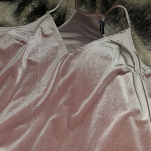 Blush velvet flowy tank top